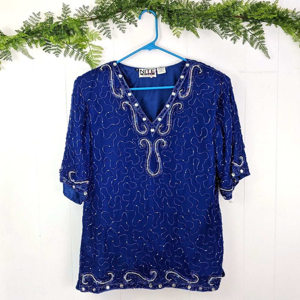 ♻️ Vintage 80s beaded top